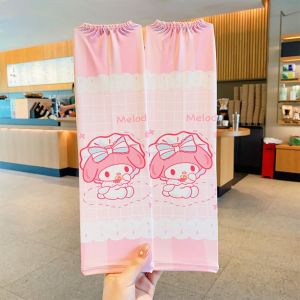 PENGA เส้นใยโพลีเอสเตอร์ แขนผ้าไหมน้ำแข็งสำหรับเด็ก การ์ตูนลายการ์ตูน คุโรมิ ปลอกแขนกันแดด แฟชั่นสำหรับผู้หญิง หลวมหลวมๆ ถุงมือยาวบาง เด็กผู้หญิง、เด็กผู้ชาย