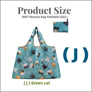 【i.Rumah】 Folding Shopping Bag Eco Bag Simple Save Earth Travel Tote Pouch Reusable Recycle Bag Foldable Grocery Bag