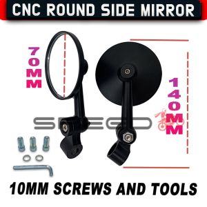 2pcs Universal Motorcycle Winglet Alloy Side Mirror Universal Stealth Mirror Wind Wing Rotating Side Mirror