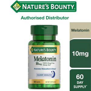 🔥[New Launch!] Nature’s Bounty Melatonin 10mg 60 Capsules – Drug-Free Sleep Aid