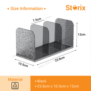 Storix PET Material 3 Tier Compartments Multifunctional File Organizer Magazine Document Bookshelf Storage Desk Rack