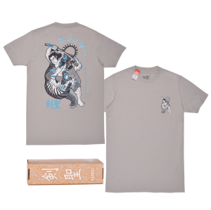 Kensei T-Shirt Kaos Lengan Pendek Byakko Light Grey KS001