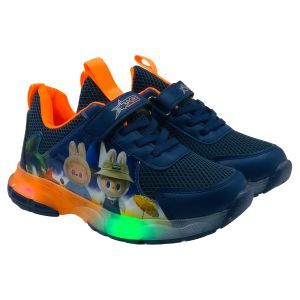 New led shoe for kids boy light up shoes comic design Breathable Anti-slip casual sports kids shoes