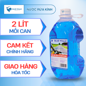 Nước rửa kính ô tô BlueWhale 2L đổ trực tiếp xóa sạch mọi vết bẩn bề mặt kính lái hiệu ứng lá sen