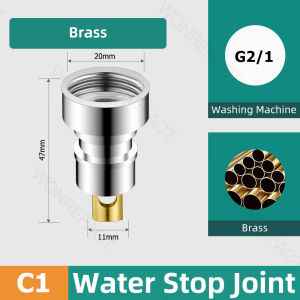 Washing Machine Brass Water Stop Joint Easy To Install Water Stop Valve Garden Outdoor Hose Quick Connector Pipe