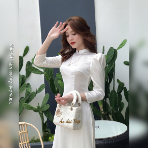 Áo Dài Lụa Thoáng Khí Phồng Tay Cao Cấp Việt Nam Đa Kích Cỡ