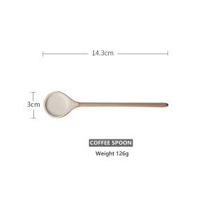 OMK Japanese Style Handmade Ceramic Coffee Spoon