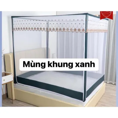 Màn chống ngã cho bé màn khung không khoan tường 2 cửa khóa