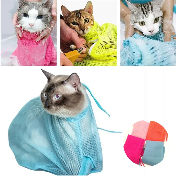 Cat grooming mesh on sale bag