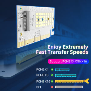 MAIWO NVMe M.2 SSD to PCIex16/x8/x4 Expansion Card Adapter with Aluminum Heatsink and RGB light Bar
