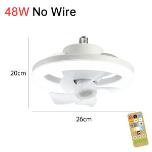 Mini Ceiling Light 48/60W 360 ° Shaking Head LED Fan Light with Remote Control Suitable for Childrens Bedrooms and Study