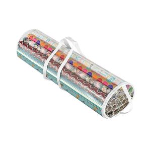 OEUVR Cylinder Wrapping Paper Storage Bag Large Capacity Transparent Gift Wrapping Roll Organizer Multipurpose PVC Decorative Papers Organizer Gift Packaging