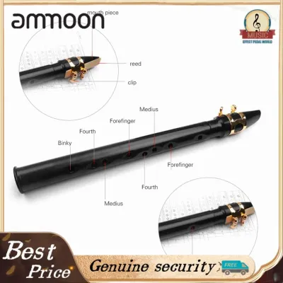 ammoon สีขาว Mini Pocket แซ็กโซโฟนแบบพกพา Little Sax พร้อมกระเป๋าถือสีดำ Woodwind Instrument