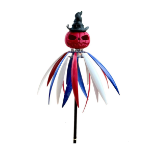Skull Pumpkin Windmill Rotating Spinner Ornament Halloween Yard Decoration For Garden Lawn Front Yard Party Decoration