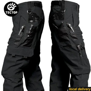 TECTOP Mens Waterproof Tactical Pants Outdoor Hiking Cargo Pants Sports Jogger Trousers Loose Overalls