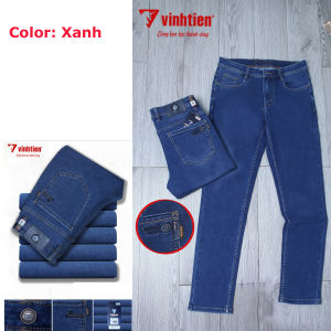 Quần Jeans Cotton Vĩnh Tiến Cao Cấp QB625 Mẫu Xanh Trơn Nhiều Màu