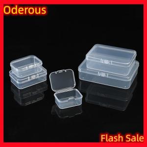 Oderous 10pcs Rectangular Transparent Plastic Box Jewelry Card Stationery Storage Box Small Item Storage Box