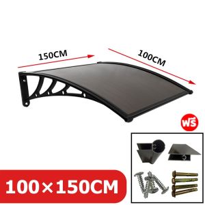 【รับประกัน 5 ปี】กันสาดหน้าต่าง กันสาด 60*100cm/100*150cm กันสาดโพลี วัสดุพีวีซีหนา หลังคา กันสาดบ้าน กันสาดบังแดดฝน กันสาดโพลีคาร์บอเนต กันสาดสำเร็จ ทนอุณหภูมิสูง กันลม กันฝน แข็งแรงทนทาน เหมาะกับบ้านทุกประเภท