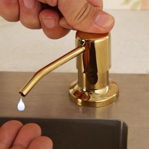 LDIES Press-Type Kitchen Sink Soap Dispenser Golden Lotion Detergent Hand Press Pumps Modern Design Kitchen Accessories T5N7K