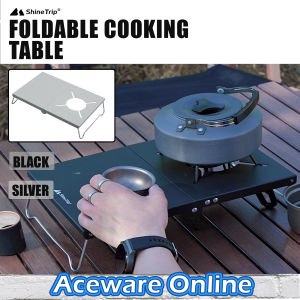 SHINETRIP Foldable Cooking Table Folding Camping Table Folding Stove Table Folding Camping Stove Mini Dapur Camping