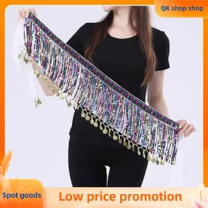 ✨QK shop✨ Boho Bellydance Hip Scarf W Dangling Sequins Sequins Hip Scarf Dance Performance Clothing Jazz Dance Accessories Show Costumes