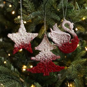 BFCGBH Red Christmas Snowfall Deer Pendant Cartoon Plush Xmas Tree Hanging Ornaments Christmas Tree Pendants Elegant Merry Christmas Decor Home Xmas Decor