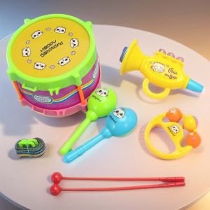 BEIBEI เครื่องเคาะเพลง เด็กมือตีกลอง การรับรู้เสียง แทมบูรีน ของเล่นเครื่องมือเล่น เด็กวัยหัดเดิน ทรัมเป็ตทรัมเปต ชุดกลองเด็ก เครื่องดนตรีเป็นเครื่องมือ