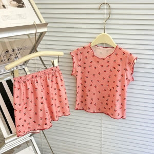 เสื้อผ้าเด็ก  ชุดเซทเสื้อแขนกุด เสื้อ+กางเกงขนสั้น ผ้าเรยอน นิ่มๆ ยืดๆ Size80-120cm【KOALABABY】