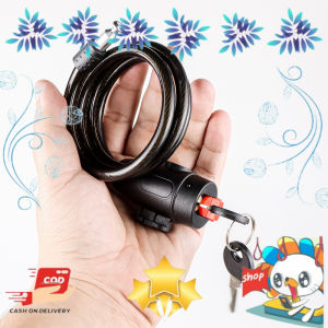 BISA COD - PROMO - Gembok kunci sepeda anti maling cable coil lock stainless stell TY588YZ - black