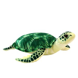 ROIO Cute Design Sea Turtle Plush Toy Soft Material 30cm Prone Cartoon Animals Gift Idea Lying Down Posture Simulated Turtle Hug Pillow  Decor