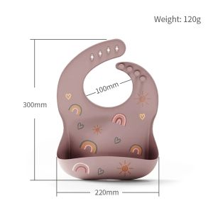 Turtle Baby 3D Silicone Bib Waterproof Oilproof Heat Resistant Odorless Easy Clean Feeding