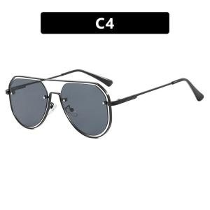 JN IMPRESSION New Hollow kim loại cóc Khung kính râm chống tia cực tím Châu Âu và Mỹ Hiện Đại Retro lái xe Kính mát giản dị