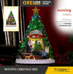 ONELINE FC0014 Northlight LED Lighted Animated and Musical Santas Toy Christmas Tree Village Display