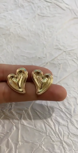 Simple Bowknot Heart Stripe Charm Earrings Vintage Elegant Piercing Earring Fashion Ear Studs Birthday Gift