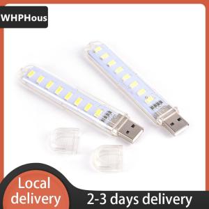 [COD] WHPHous Ship within 24 hours Mini USB LED Lamp 8 LED Camping Portable Night USB Gadget Lighting For PC Laptop