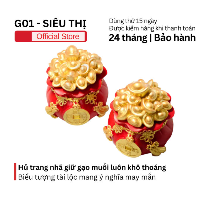 Hủ đựng gạo muối tài lộc thiết kế trang nhã giúp bảo quản thực phẩm và ...