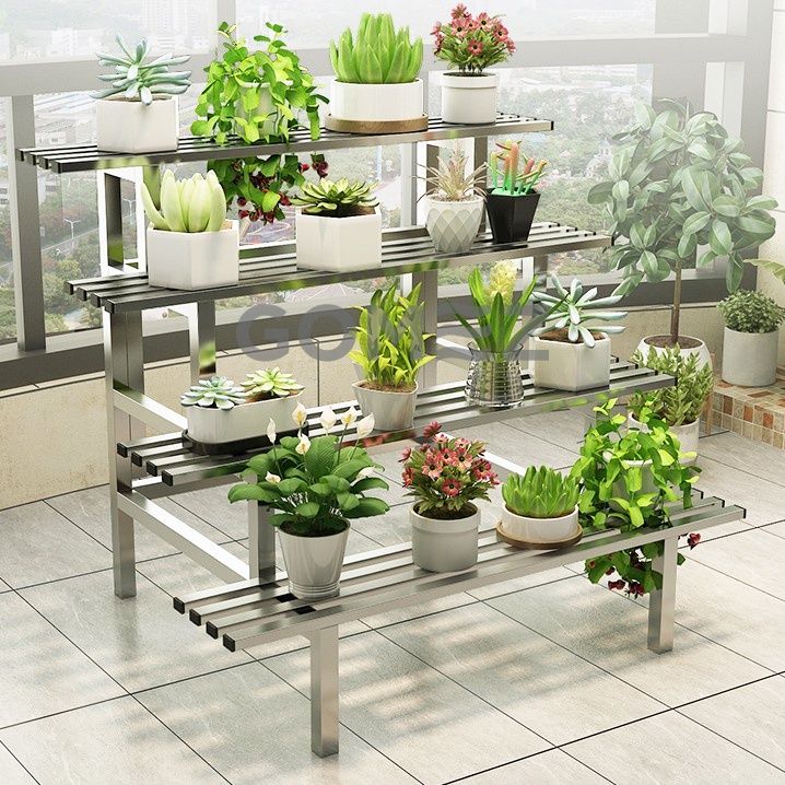 GOMEZ Stainless Steel Flower Pot Rack / Gardening Stand / Plant Rack