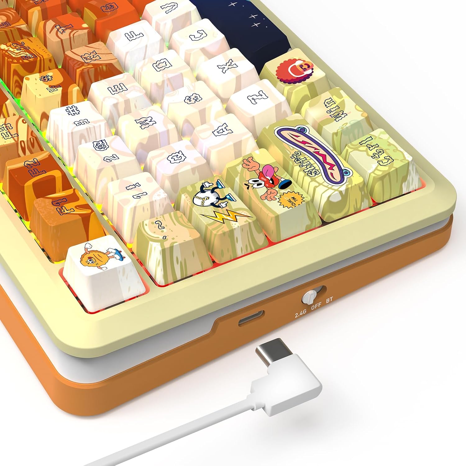 Redragon FLEKACT K708GF-RGB-PRO 3 Modes Gasket Mounted Mechanical Keyboard with Customizable Smart LCD Screen