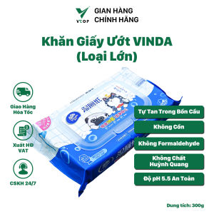 Khăn ướt VINDA chuyên dành vệ sinh phụ nữ có thể tự tan trong bồn cầu - Gói lớn 40 tờ