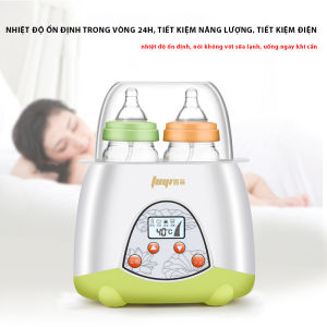 Máy hâm sữa và thức ăn siêu tốc 4 chức năng máy ủ sữa và tiệt trùng bình sữa tiện lợi loại lớn 2 bình Bảo hành 12 tháng