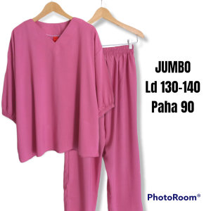 setelan baju dewasa wanita jumbo Ld 120 130 bb 80 kg bahan rayon / setelan wanita / one set wanita kekinian rayon terbaru import / baju setelan ibuk ibuk 2021