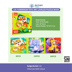 Beringin Toys 3IN1 LEVELED PUZZLE BOOK / Mainan Buku Edukasi / Mainan Anak / Buku Anak Edukatif