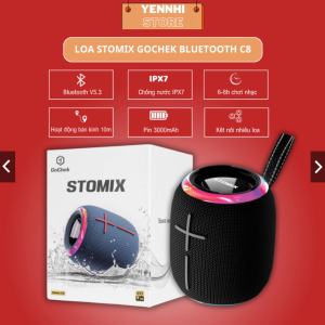 Loa Bluetooth Không Dây Gochek Stomix C8 Chuẩn Nén Âm Thanh AACGhép Nối 2 Loa Cùng LúcChống Nước Tiêu Chuẩn IPX7