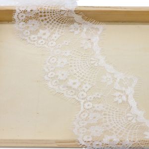 FXUP Floral Pattern Lace Trim Ribbon 3 Yard Soft Texture Floral Lace Trim 9.5cm Wide Eyelash Lace Fabric Dress Sewing