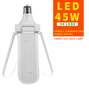 【Buy 1 Get 1】45W LED Lamps Foldable Household 3 Blades LED Light Bulbs E27 Mini Foldable Fan Blade LED Bulb Lamp Angle Adjustable 180-240V High Brightness