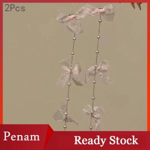 [PAM] 2Pcs Ancient Style Long Tassel Bow Hair Clip Ribbon Side Clips Princess Fairy Ribbon Headdress Hair Accessories Gifts