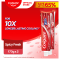 Colgate Fresh Confidence Anticavity Toothpaste with Cooling Crystals Spicy Fresh 173g Twin Pack. 