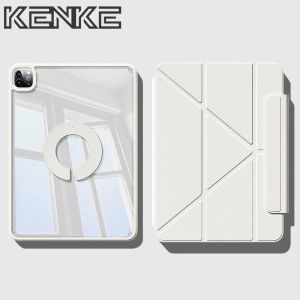 KENKE ốp lưng iPad nắp gập chữ Y Tranh graffiti Vỏ tablet cứng trong suốt cho i Pad Pro 12.9(2021/2022 pro case ipad vỏ thông minh