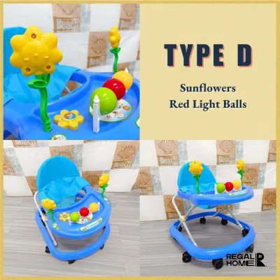 Baby Walker Adjustable Height Animal Toys for Baby Girl Boy Study Walker