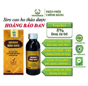 Siro cao ho thảo dược Hoàng Bảo Đan NSG hết ho khò khè bổ phế tiêu viêm - Chai 100ml